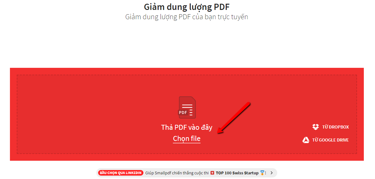 Cách giảm dung lượng file pdf online