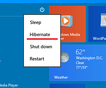 Cách bật tính năng ngủ động Hibernate bị tắt trên windows 10
