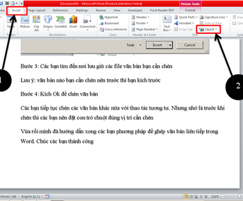 Hướng dẫn ghép nhiều văn bản vào cùng một file word trong microsoft 